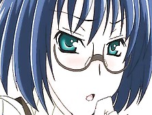 Striking Hentai Hottie With Blue Hair And Glasses Dicked Down