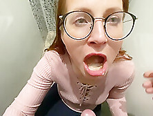 Risky Public Testing Sex Toy In The Store And Jizz In Mouth In Public Toilet