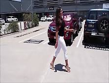Breathtaking Woman Walking In Her Incredibly Sexy High Heels In Public