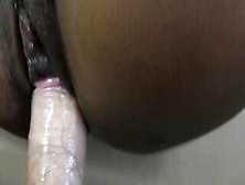Yummy Haired African Snatch Fets Creampied By Huge White Penis
