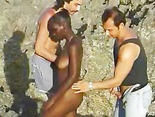 African Shaggy Hotty Fuck Two Lads On The Rocks