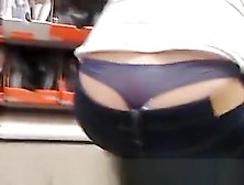 Blue Thong At Shoe Store