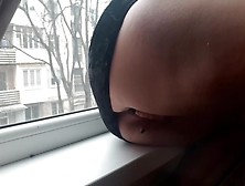 Cute Sexy Girl Masturbation At Window.  People Spy Her