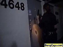 Two Lusty Female Cops Take Of Black Man's Pants And Blow His Large Penis