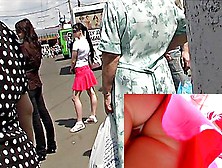 Fascinating People With Red Short Short Petticoat