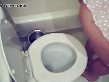 Mature Shitter On Toilet