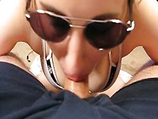 Pov Bj Sunglasses Facial Edging Ball Licking Cum Loving Brunette
