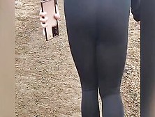 Watch Through Pants Out Inside Outside Hiking Huge Butt Hispanic Twerks Into G-String Almost Caught