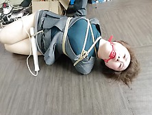 Asian Business Woman Hogtied And Strung Up