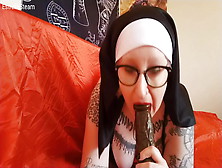 This Nun Sucks Her Bbc Dildo