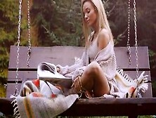 Amazing Ass Russian Blonde Zhenya Belaya Strips Outdoor In The Woods