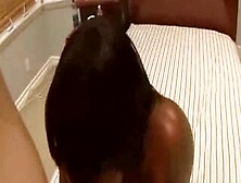 Ebony Teen Swallows Pale-Skinned Cock And Fucked