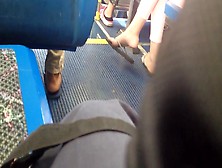 Candid Flip Flop Feet On The Bus