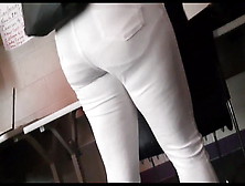 19 Yr Candid Butt In White Jean's Pt. Three (Consented By Model)
