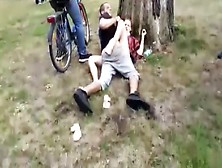Wasted Brunette Bitch Gets Banged In The City Park