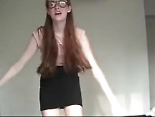 Tessa Violet Dancing In Short Skirt With Cleavage
