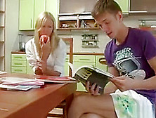 The Blonde,  Virgin Schoolgirl Hailey,  Brings Home A Tutor Th