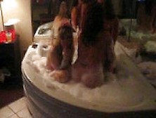 Sallycharlotte Lesbian Hotel Hot Tub Threesome