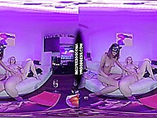 Lesbian Black Light Chilling Out Vaping Miss Pussycat Dildoing Blondie Layla To Orgasm