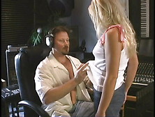Young Blonde Singer Babe Sucks Producer's Dick And Rides It In The Music Workshop