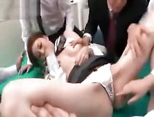 Asian Office Secretary Gets Cunt Teased Upskirt In Group