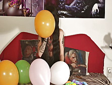 Baloon Blowing & Popping By Teen Girl Pt1