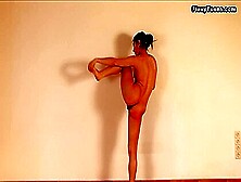 Perfect Body Irina Galkina Stretching Legs On Floor