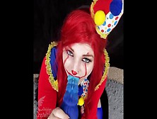 Tiny Youngster Clown Takes Enormous Cream-Pie By Huge Bad Dragon Toy