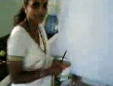 Indian Wife In Kitchen