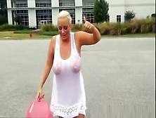 Big Tits Woman Wet T Shirt