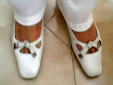 Ballet Shoes And White Dress - Crossdresser