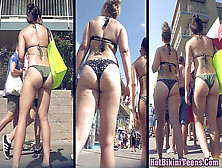 Meaty Bootie Thong Bikini Beach Babes Voyeur Hidden Cam Closeup