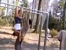 Upside Down Blowjob Outdoors From An Athletic Girl