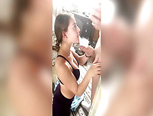 18 Year Senior Girlfriend Swallows Cum Before Work
