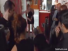 Petite Blonde Dp Banged In Bar In Public