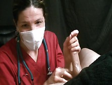 Angry Surgical Masked Lady Nurse Gives Handjob