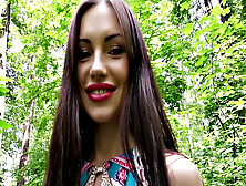 A Russian Brunette Get Wild Outdoors With Handjobs And Cowgirl