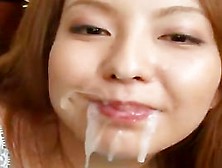 Lovely Japanese Sucks And Gets Covered In Cum