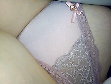 Wife Secretly Filmed In Peach Satin And Lace Thong.