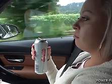Girl Pees In The Woods After Drinking In The Car