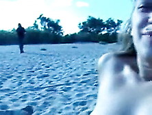 Horny Wife Has Nude Beach Gangbang