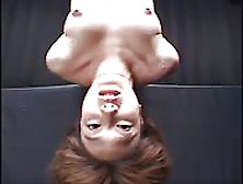 Japanese Gal Is Hung Upside Down And Covered In Cum
