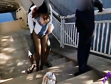 [Public Outside] I Had Sex In Front Of The Homeless Hubby And Masturbated For Him.  (Two-One)
