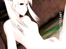 Sexy Blonde 3D Hentai Girl Finger Pussy