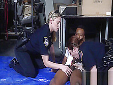 Horny Criminal Ebony Thick Cock Sucked By Two Milfs