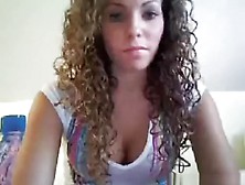 Very Hot Curly Haired Brunette Girl Masturbates With A Vibrator