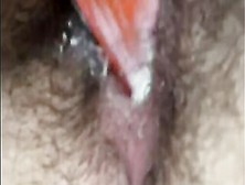 Pounding Bushy Twat Until Wet Creamy White Cum