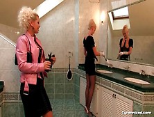 Maid And Mistress Play In The Bathroom