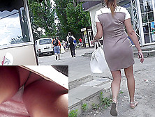 Upskirt Spy Camera Gets Under The Super Tight Skirt