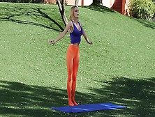 A Blonde That Loves To Meditate Is Fucked In The Garden